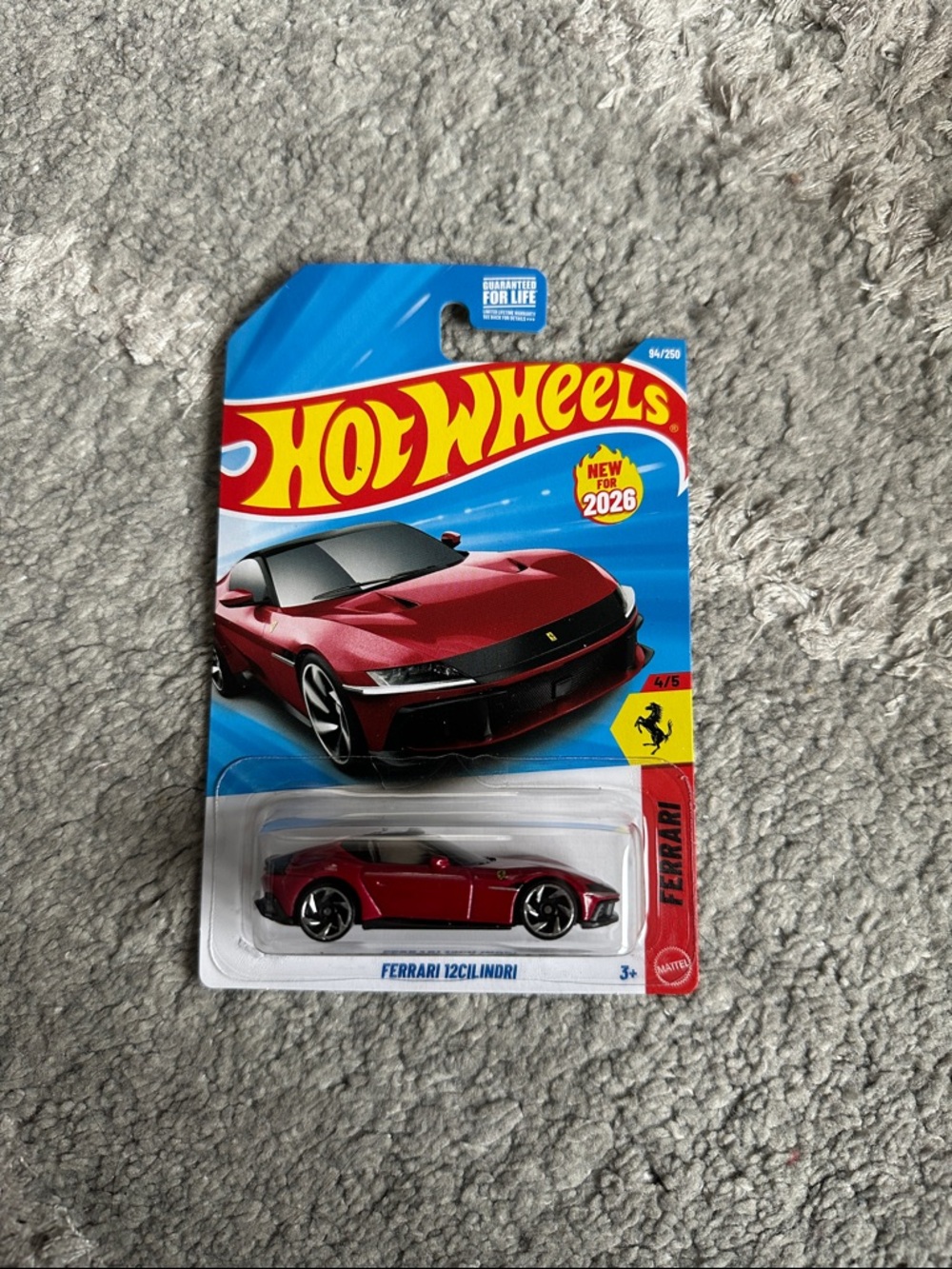 Hot Wheels Ferrari 12Cilindri Die-Cast Toy Car - Red